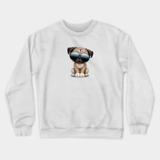 Cute Pug Puppy Dog Wearing Sunglasses Crewneck Sweatshirt